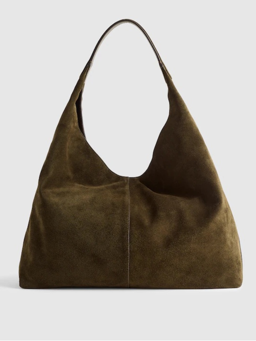 NWT Madewell The Mylie Large Shoulder Bag Dark Olive Italian Suede *marks NY142
